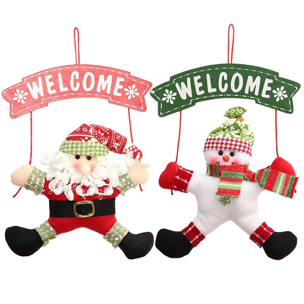 Christmas cloth garland door hanger