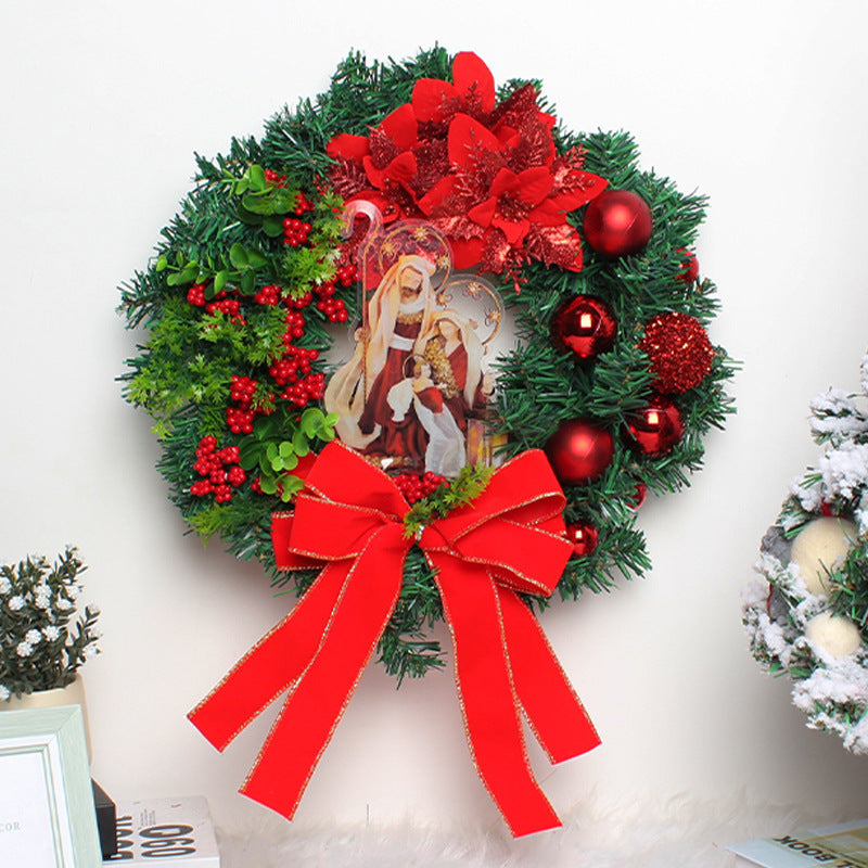 Christmas Wreath With Lamp God Jesus