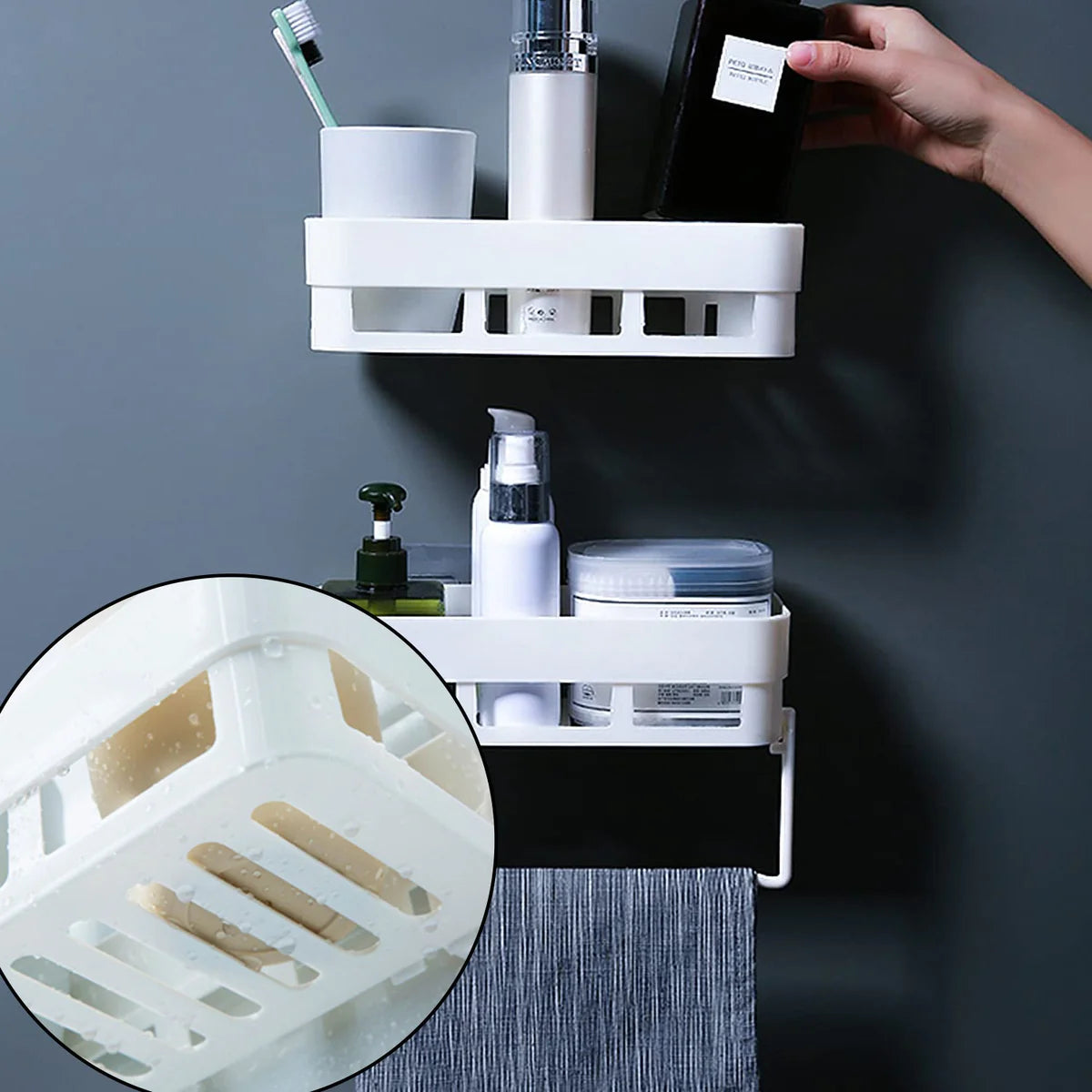 Multipurpose Kitchen Bathroom Shelf Wall Holder Storage Rack Bathroom