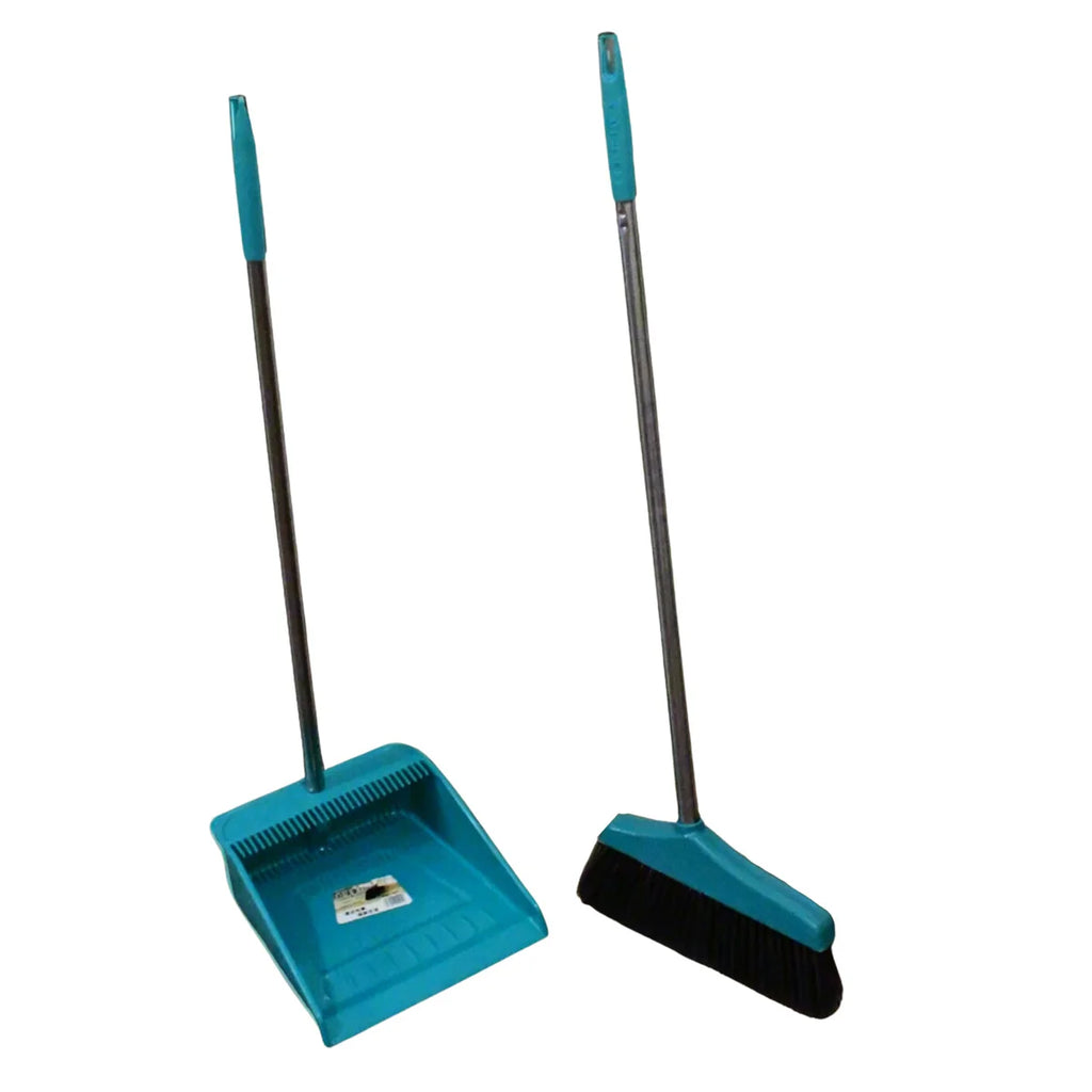 Long Handle Dustpan and Brush 2 Piece Set for Sweeping Cleaning Home Office, Supdi