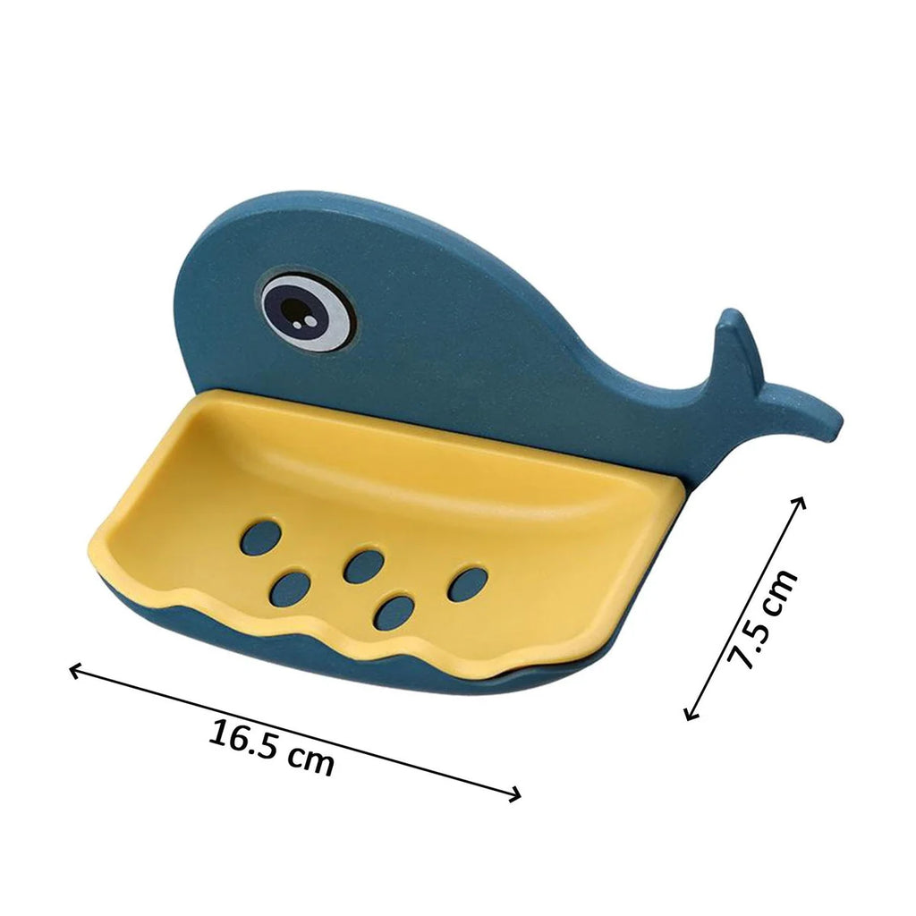 Fish Shape Soap Dish Adhesive Waterproof Wall Mounted Bar Soap Dish Holder (Pack of 2Pc)